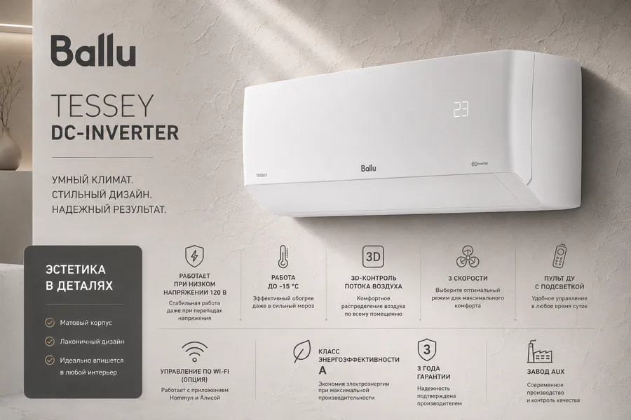 Кондиционер Ballu Tessey DC inverter